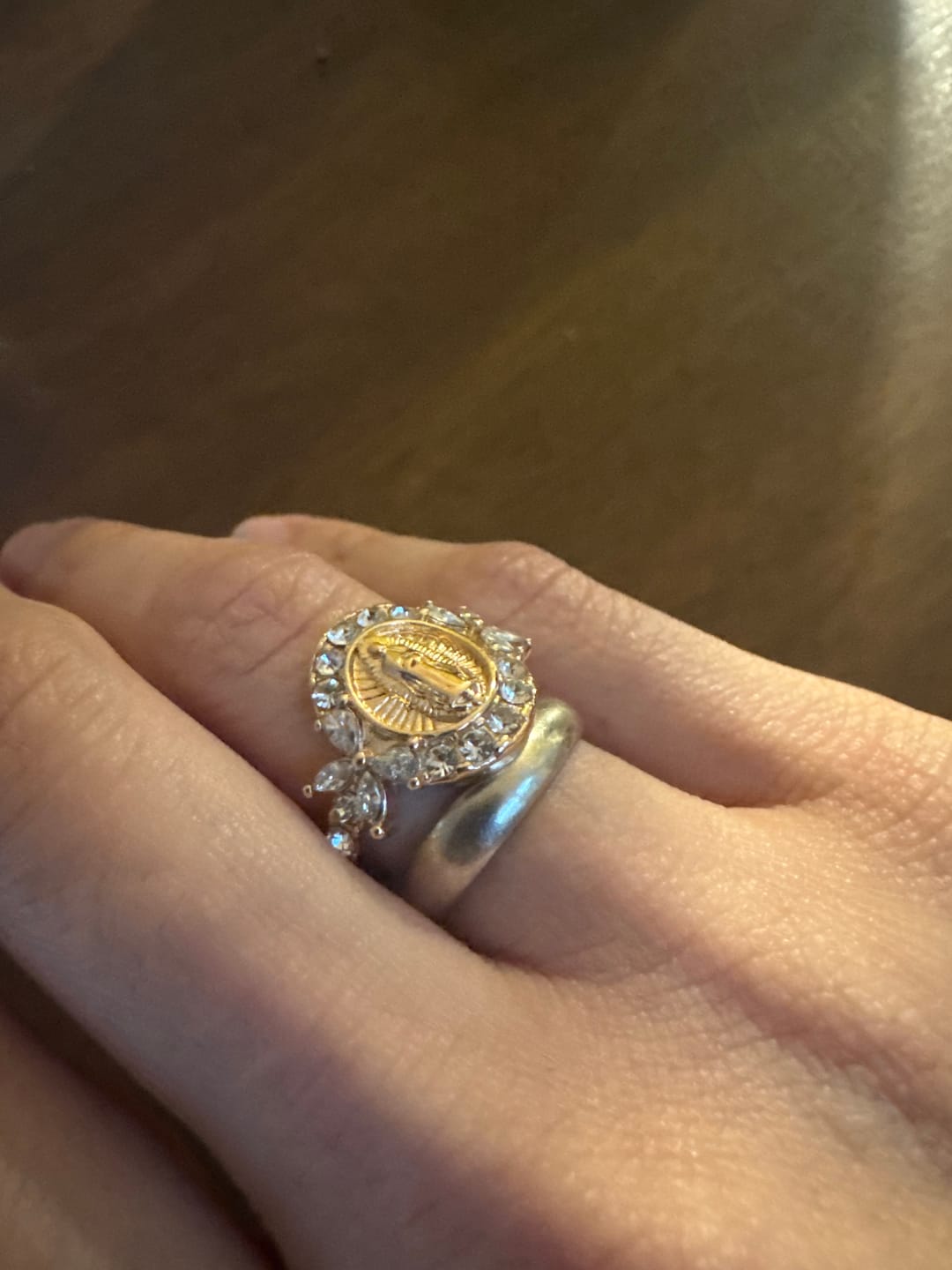 Customer photo review of FREE Today: Elegant Virgin Mary Emblem Ring: Sacred Detail for Daily Devotion