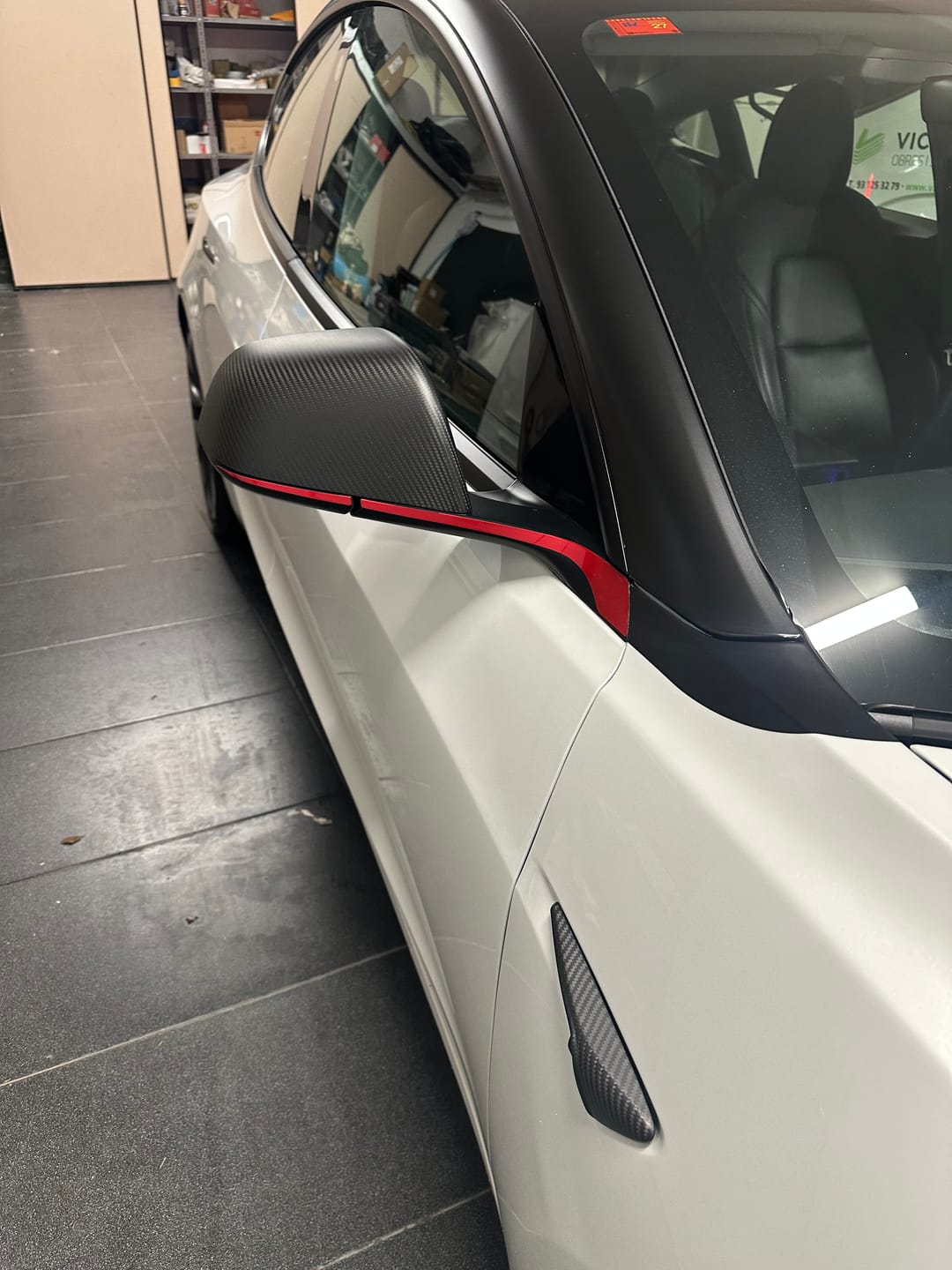 Customer photo review of EVAAM® Side Mirror Decorative Strip For Tesla Model 3/Y