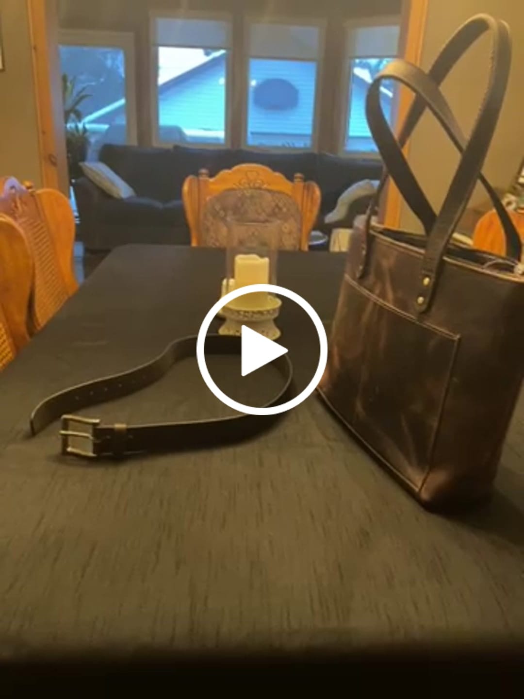 Customer video review of Classic Brown Leather Tote Bag