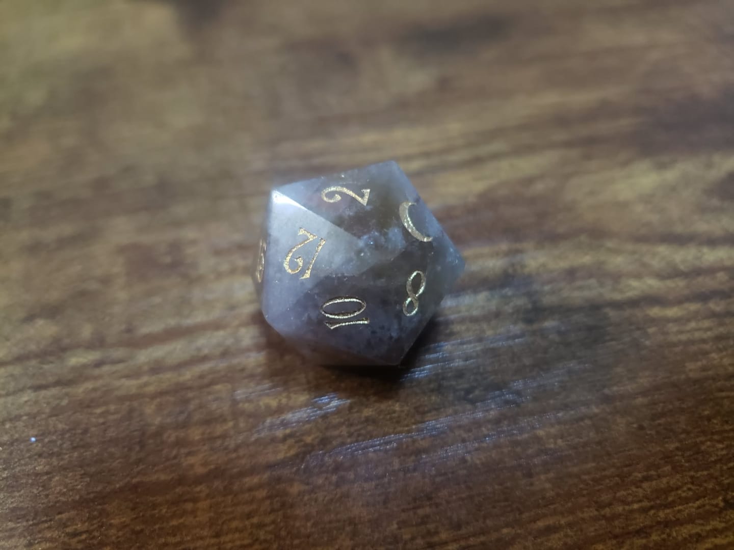Customer photo review of URWizards D&D Ametrine Stone Dice Set(Limited edition)