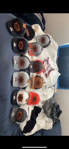 Customer photo review of (12 Pack) Custom Leather Patch Hats