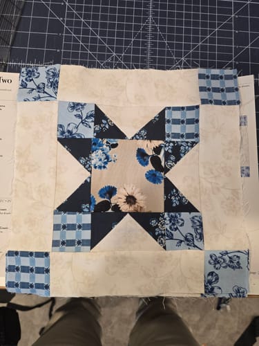 Customer photo review of Month 2 - Log Cabin Bellflower - Block Of the Month