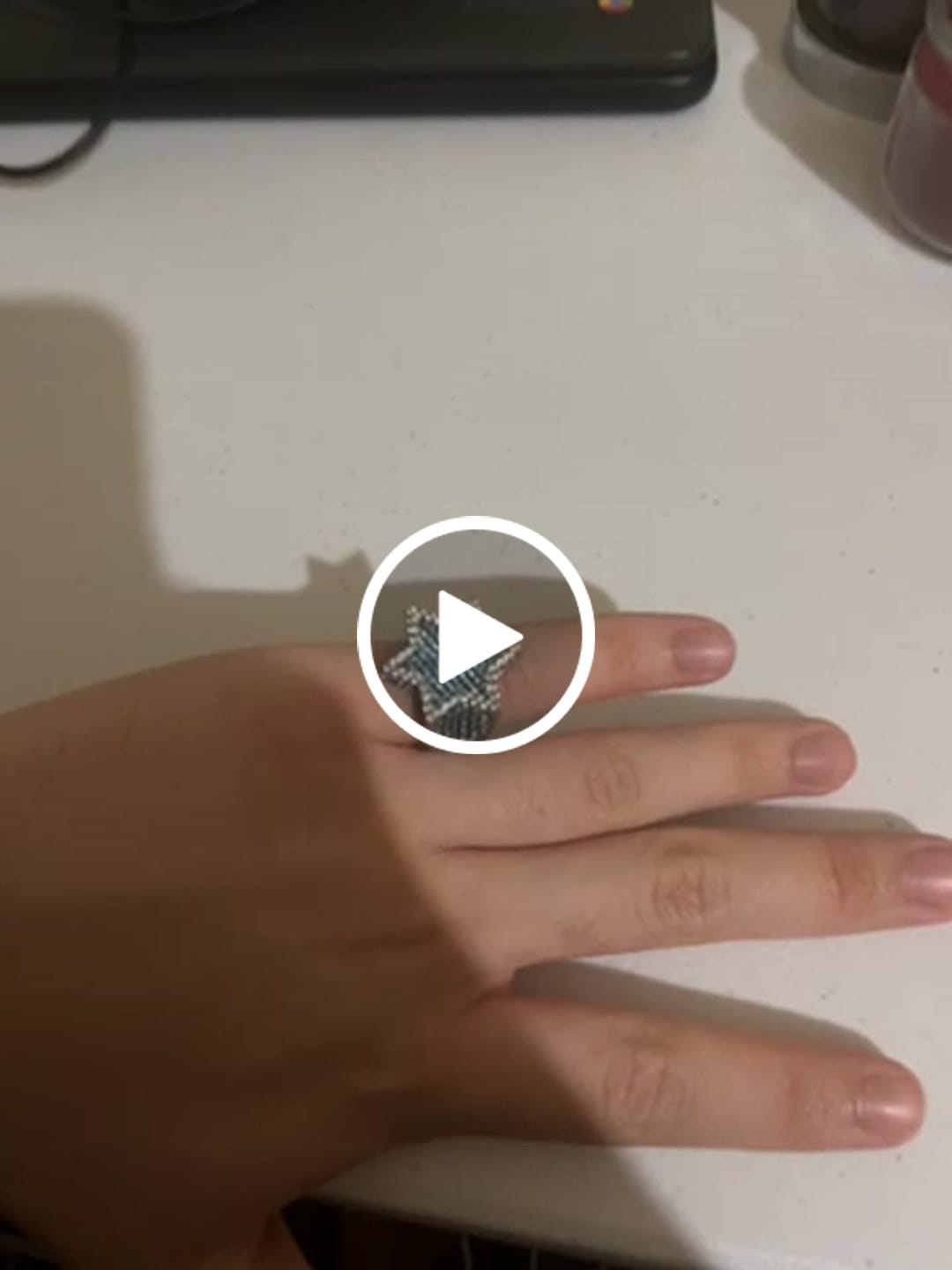 Customer video review of Blue Iced Star Ring - White Gold