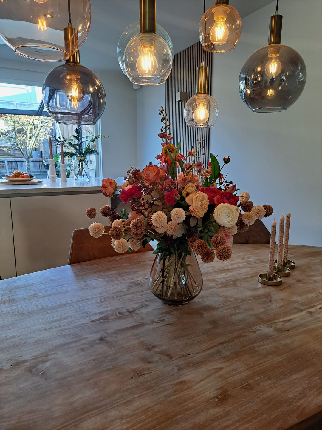 Customer photo review of Zijden Kiku Bloemen - Crème Mix