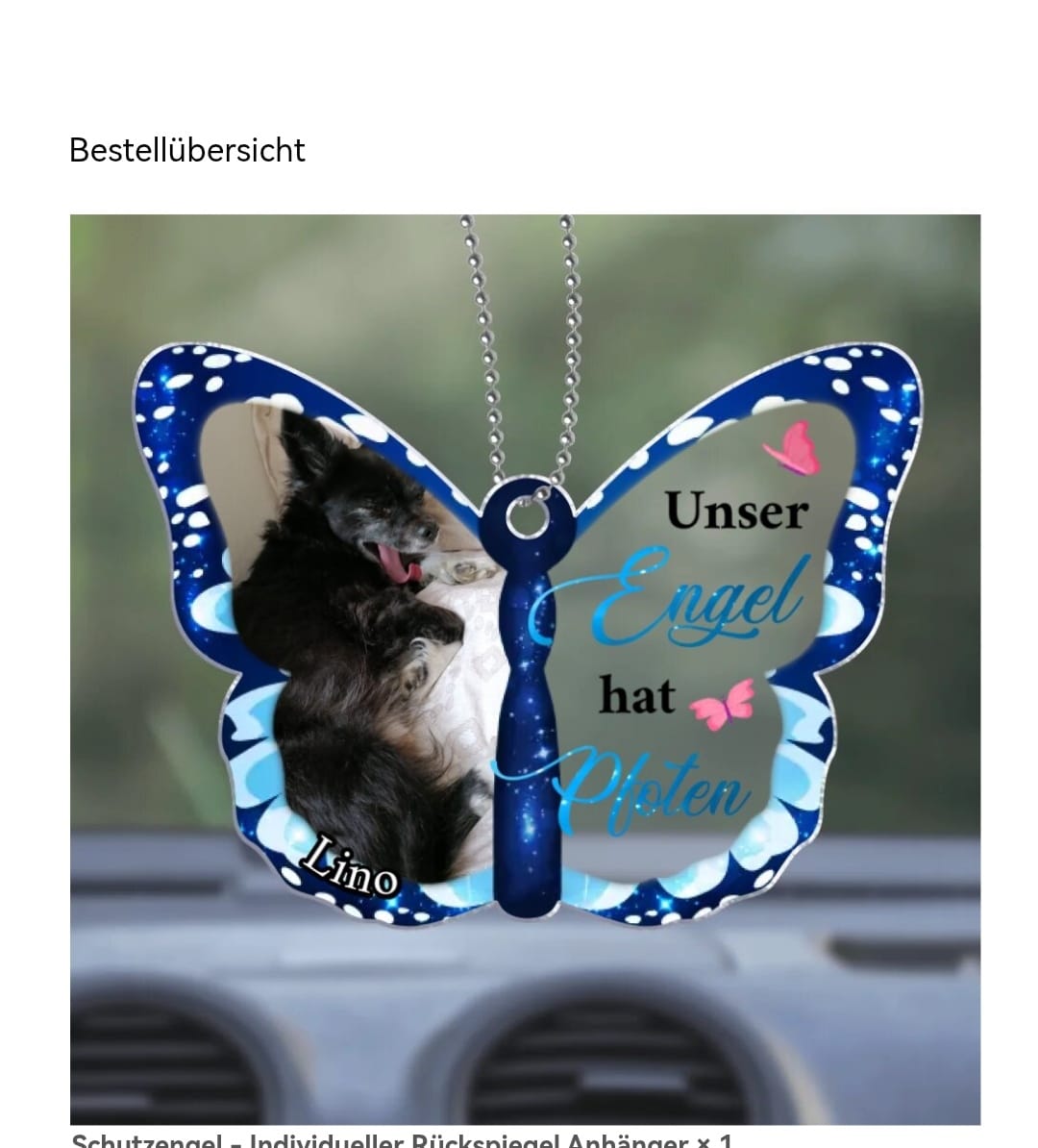 Customer photo review of Schutzengel - Individueller Rückspiegel Anhänger