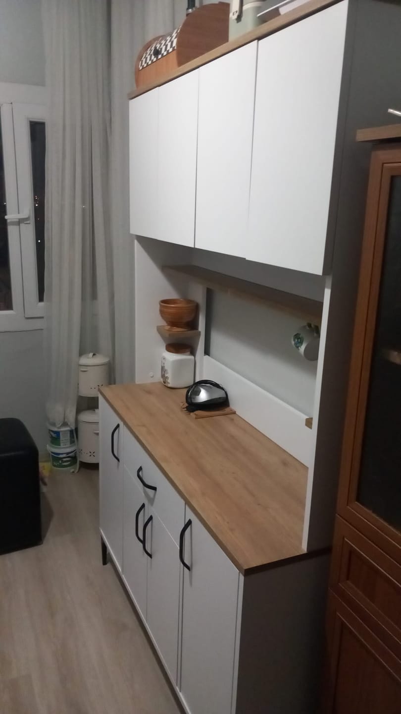 Customer photo review of Rani JE177 Çok Amaçlı Dolap 8 Kapaklı Raflı Kiler Mutfak Dolabı Sepet Ceviz - Beyaz