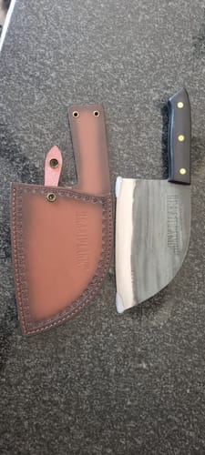 Customer photo review of BraaiPlank™ Hammer Forged Butcher Knife