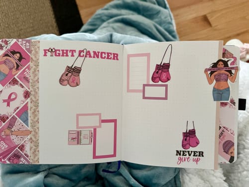 Customer photo review of Breast Cancer Planner Sticker Pack