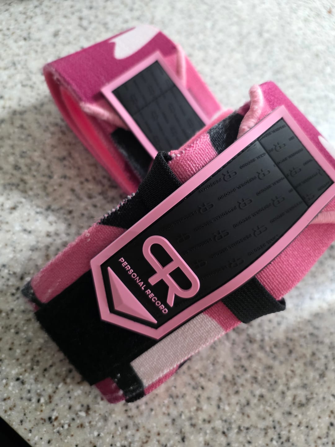 Customer photo review of PR Heavy Duty Premium Elbow Wraps - Pink Camo