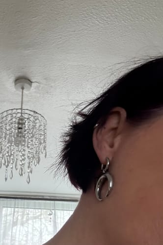 Customer photo review of Crescent Moon Earrings