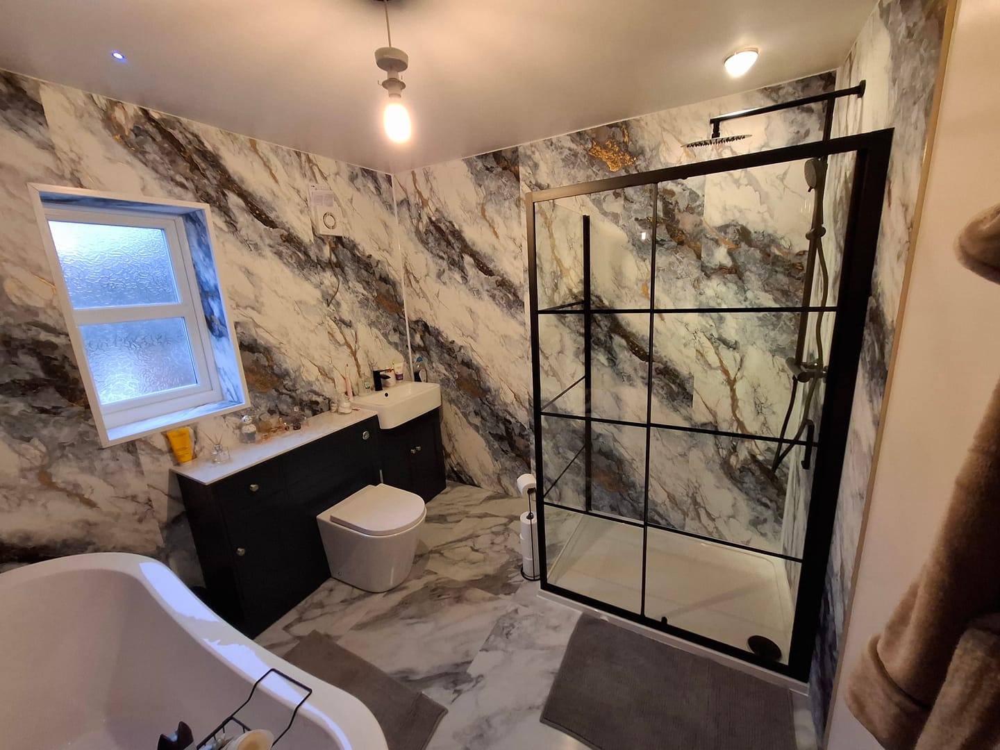 Customer photo review of 10mm Ocean Blue Ultra Matt Shower Panel 1M x 2.4M