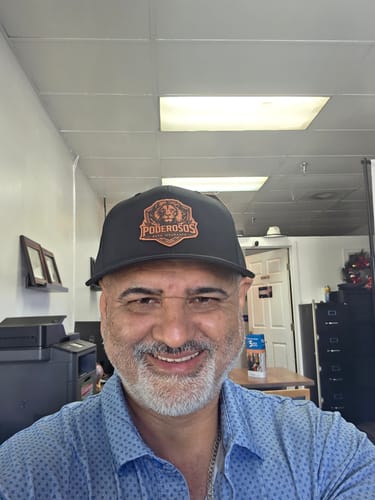 Customer photo review of Premium Custom Leather Patch Hats (Wholesale)