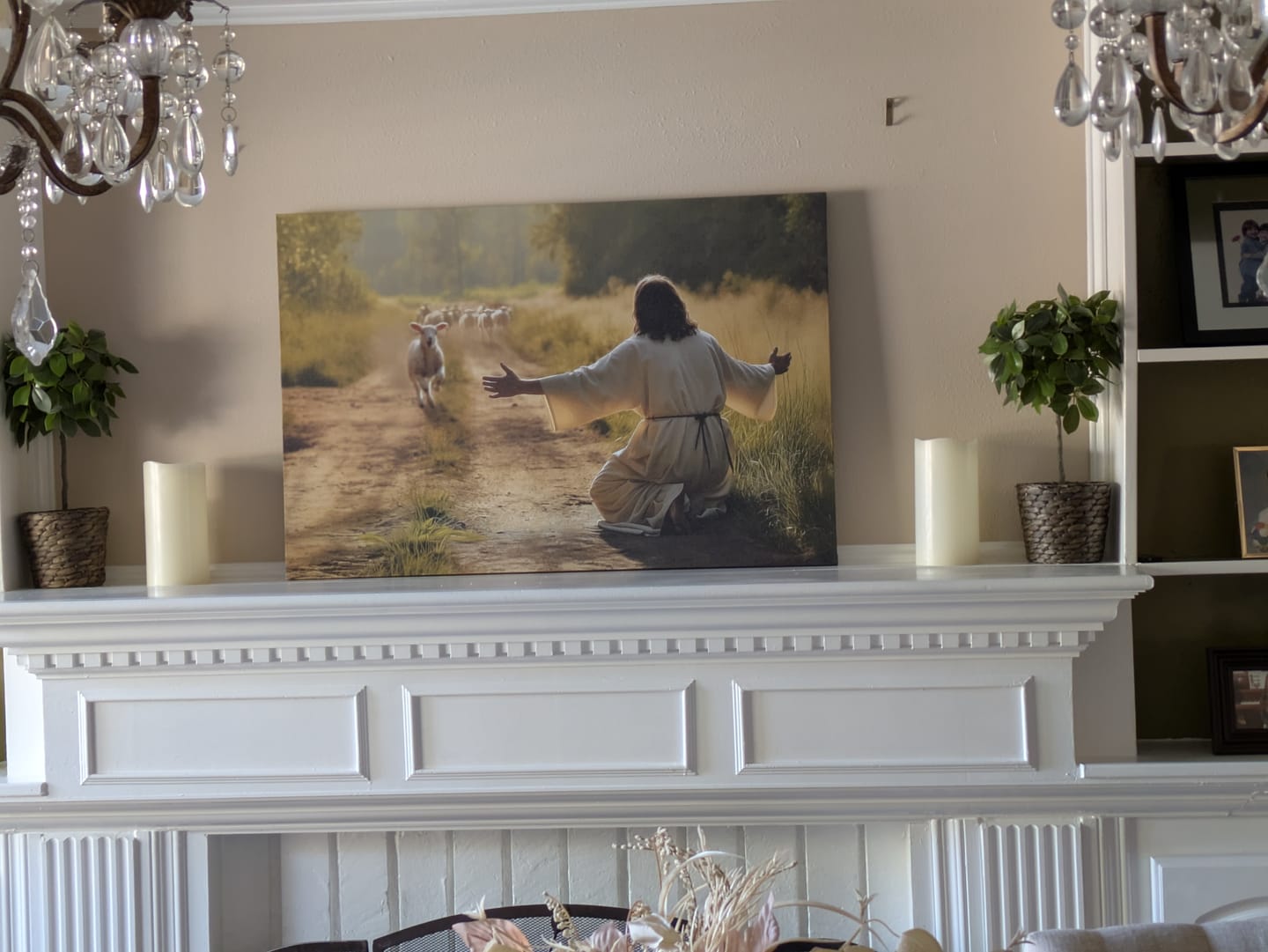 Customer photo review of Lamb Runs to Jesus Wall Art Canvas
