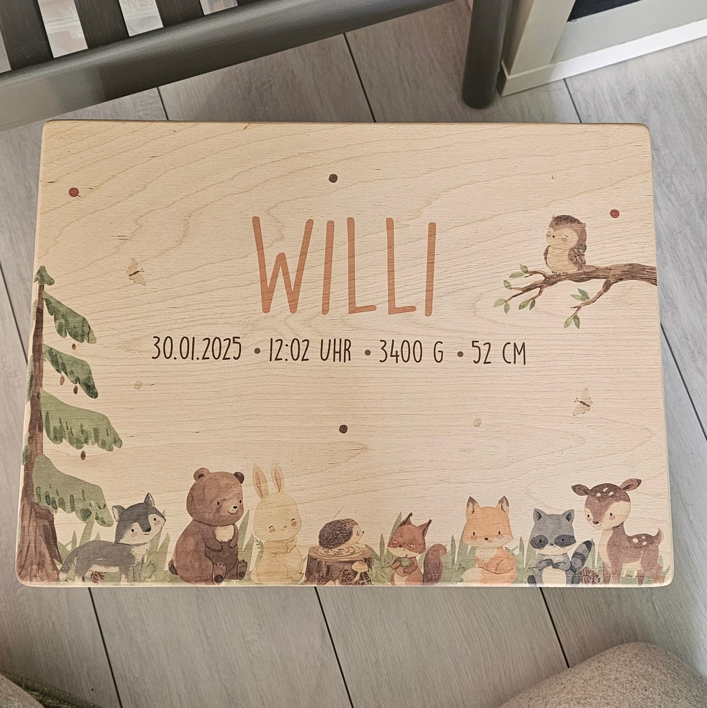 Customer photo review of Personalisierte Erinnerungskiste Waldtiere