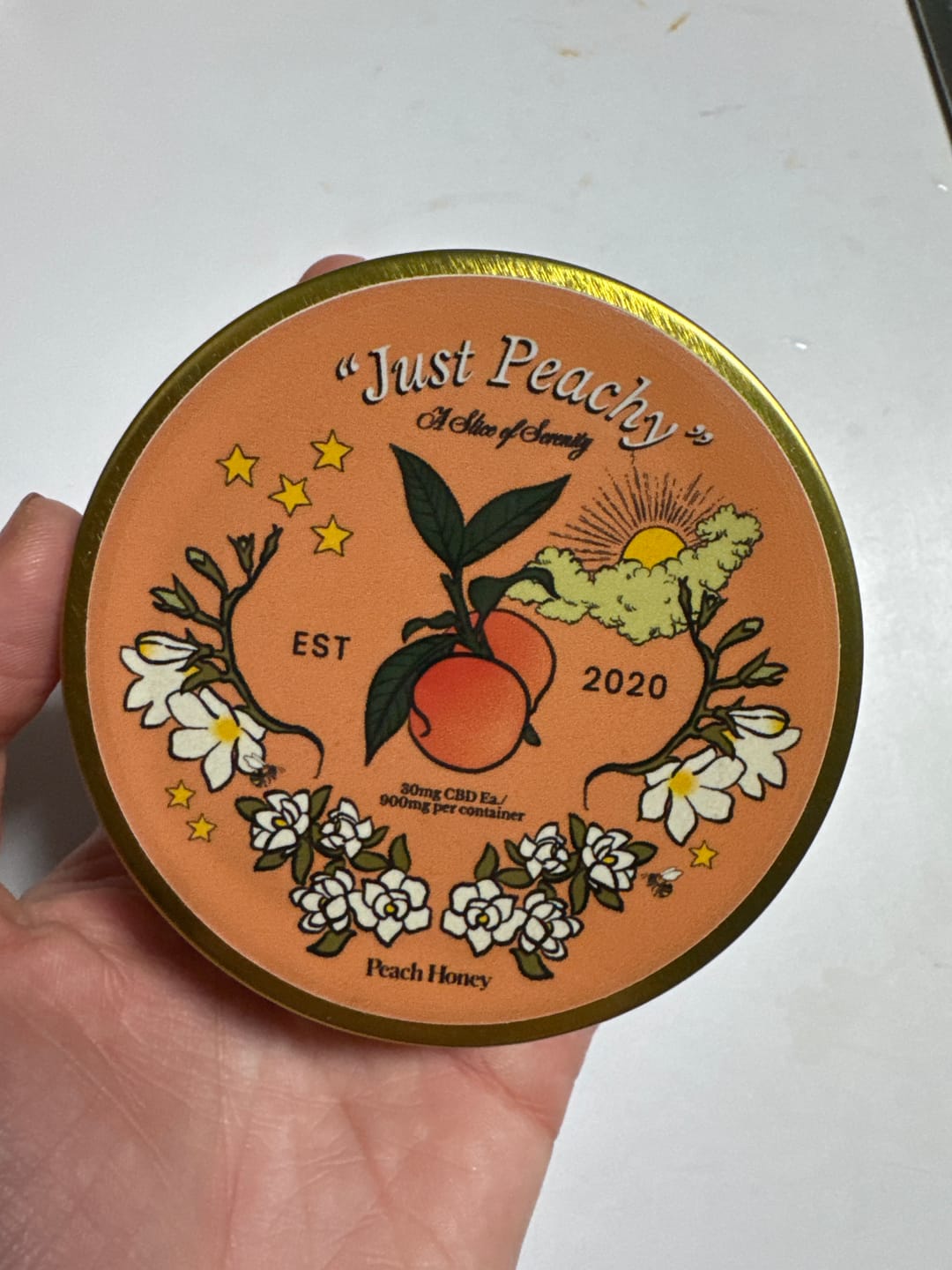 Customer photo review of "Just Peachy" CBD Gummies
