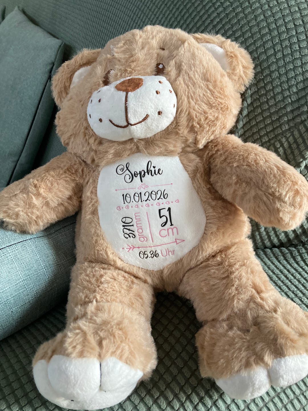 Customer photo review of Zur Geburt - Kinder-Kuschelbär