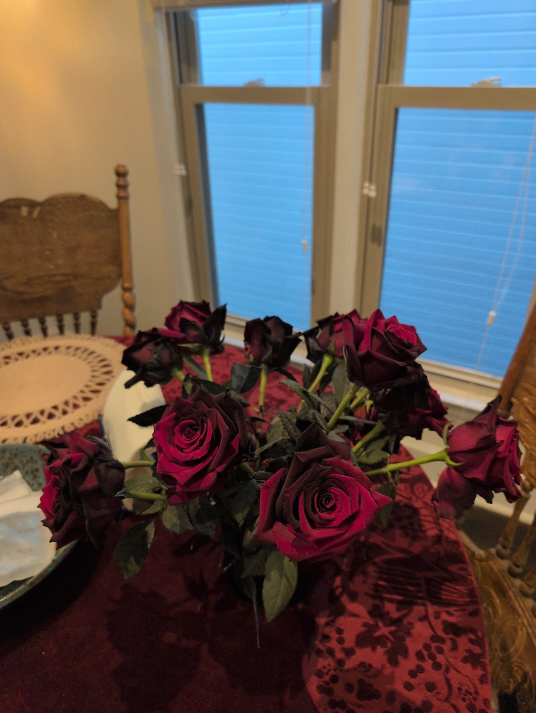 Customer photo review of Black and Red Tinted Roses