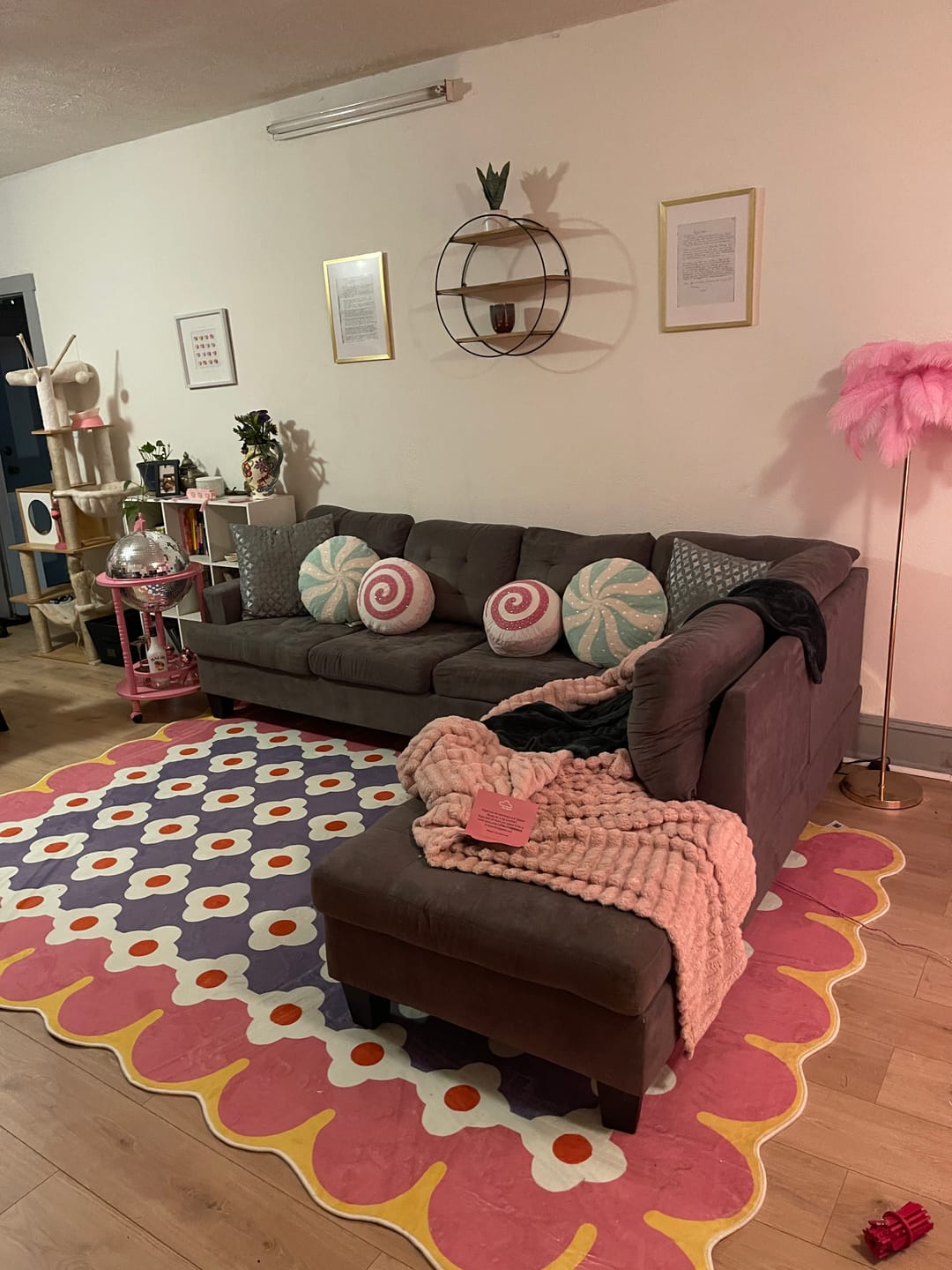 Customer photo review of Pink and Purple Floral Area Rug