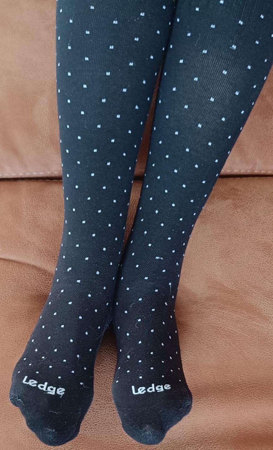 Customer photo review of Essential Compression Socks Warm Taupe