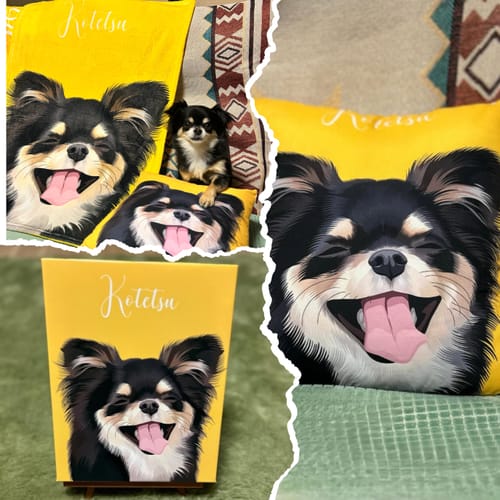 Customer photo review of Petcanva©オーダーメイド ペット似顔絵【3点セット】