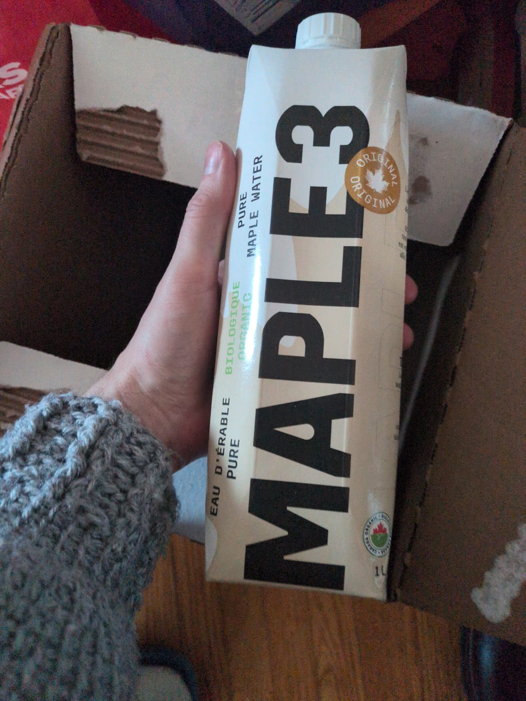 Customer photo review of Pure Organic Maple Water