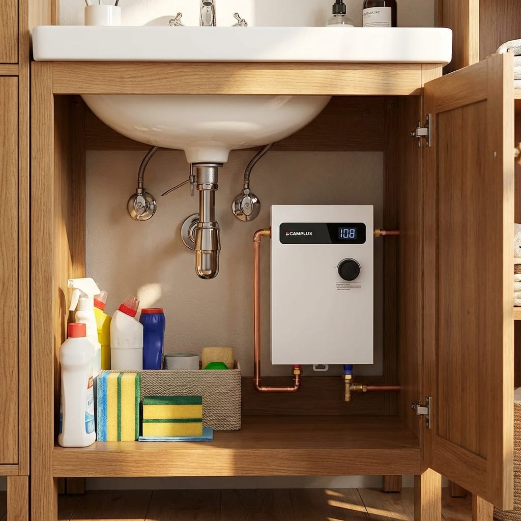 Customer photo review of Camplux On Demand Electric Tankless Water Heater 11kW | White