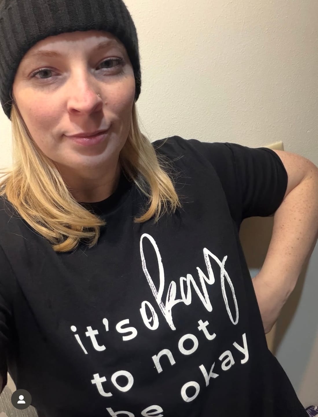 Customer photo review of It's Okay To Not Be Okay T-Shirt