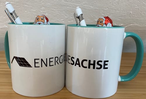 Customer photo review of TassenExpress - Becher Keramik Tasse mit Logo bedruckt 325ml Firmenlogo