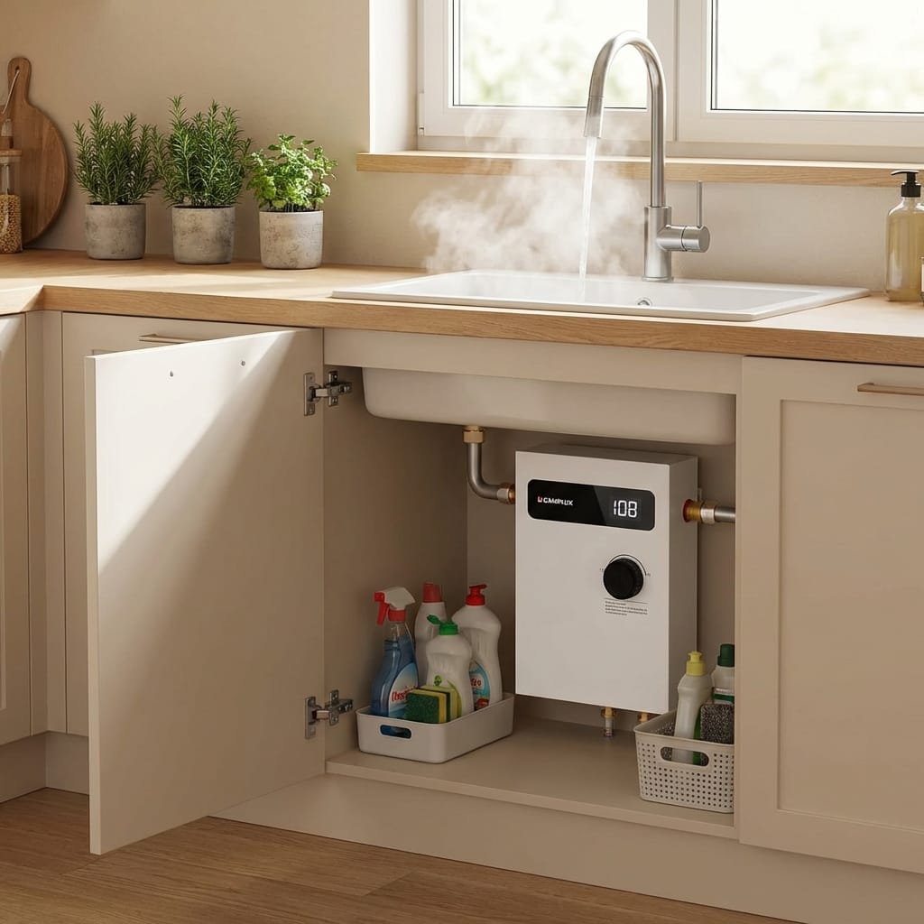 Customer photo review of Camplux On Demand Electric Tankless Water Heater 8kW | White