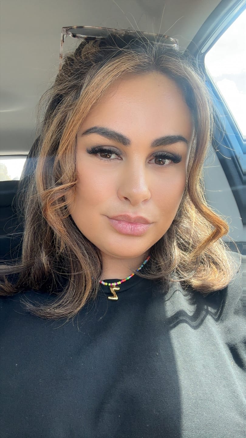 Customer photo review of Marvello Initial Necklace