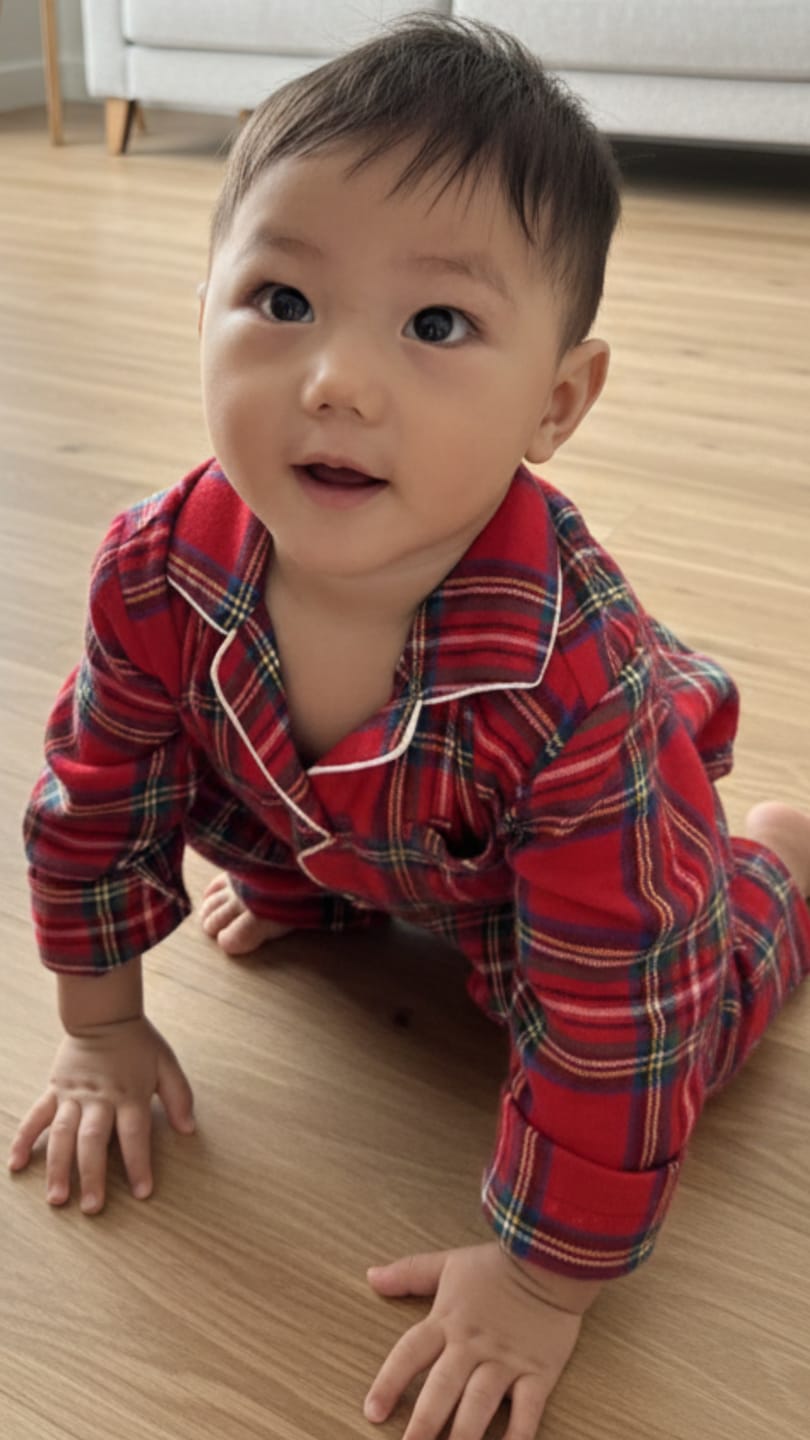 Customer photo review of Red Flannel Night Suit