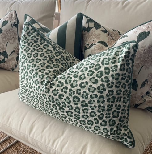 Customer photo review of Outdoor Green Leopard Cushion 40x60cm