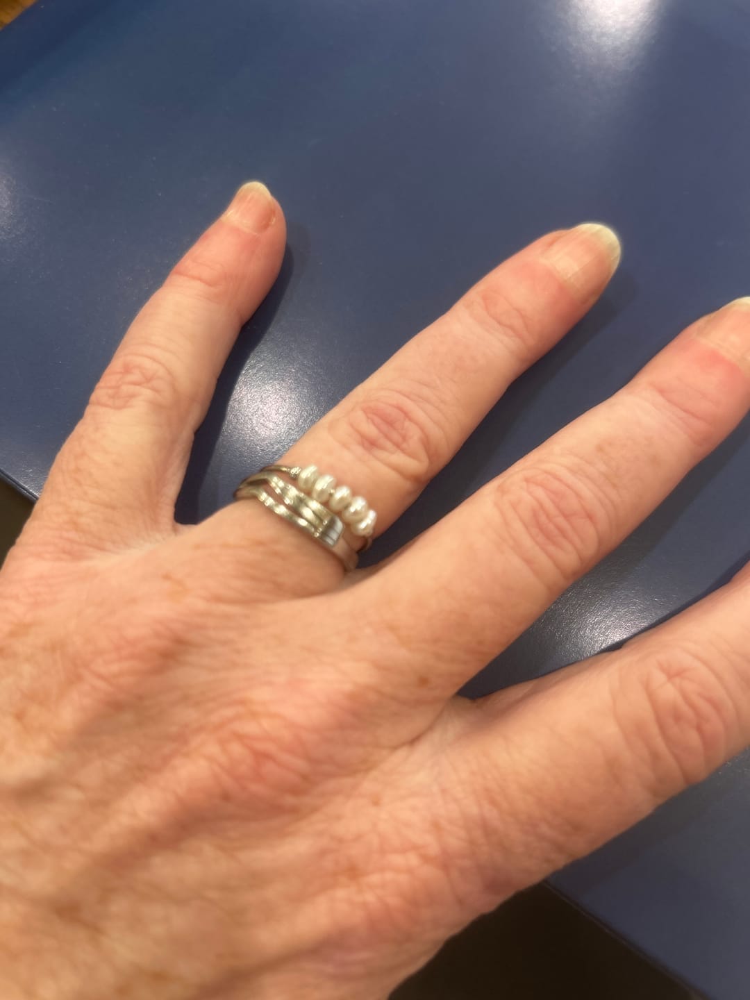 Customer photo review of Ariel Mini Pearl Ring
