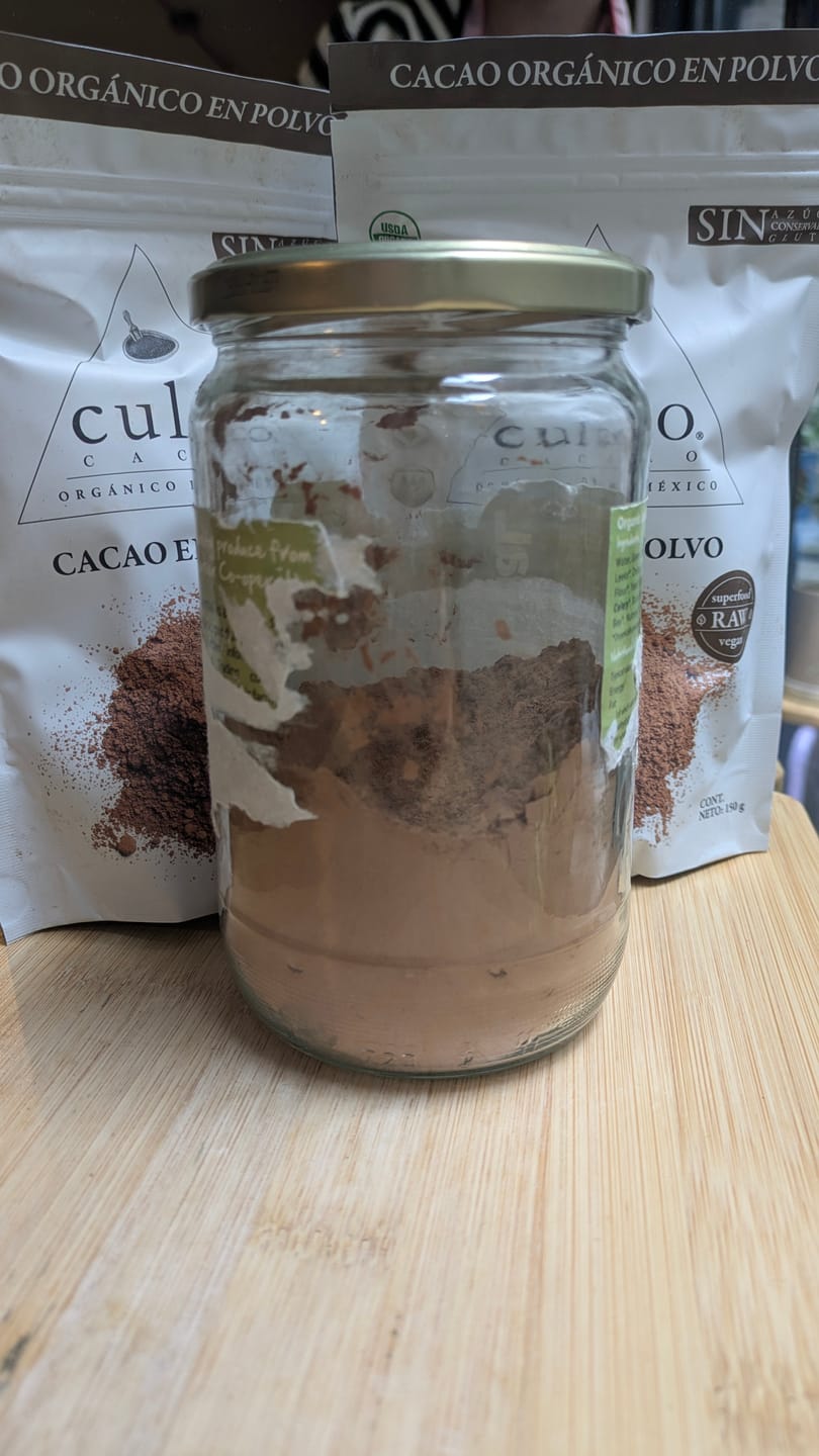 Customer photo review of Chocolate Orgánico Culto Bolsa de Polvo 150gr