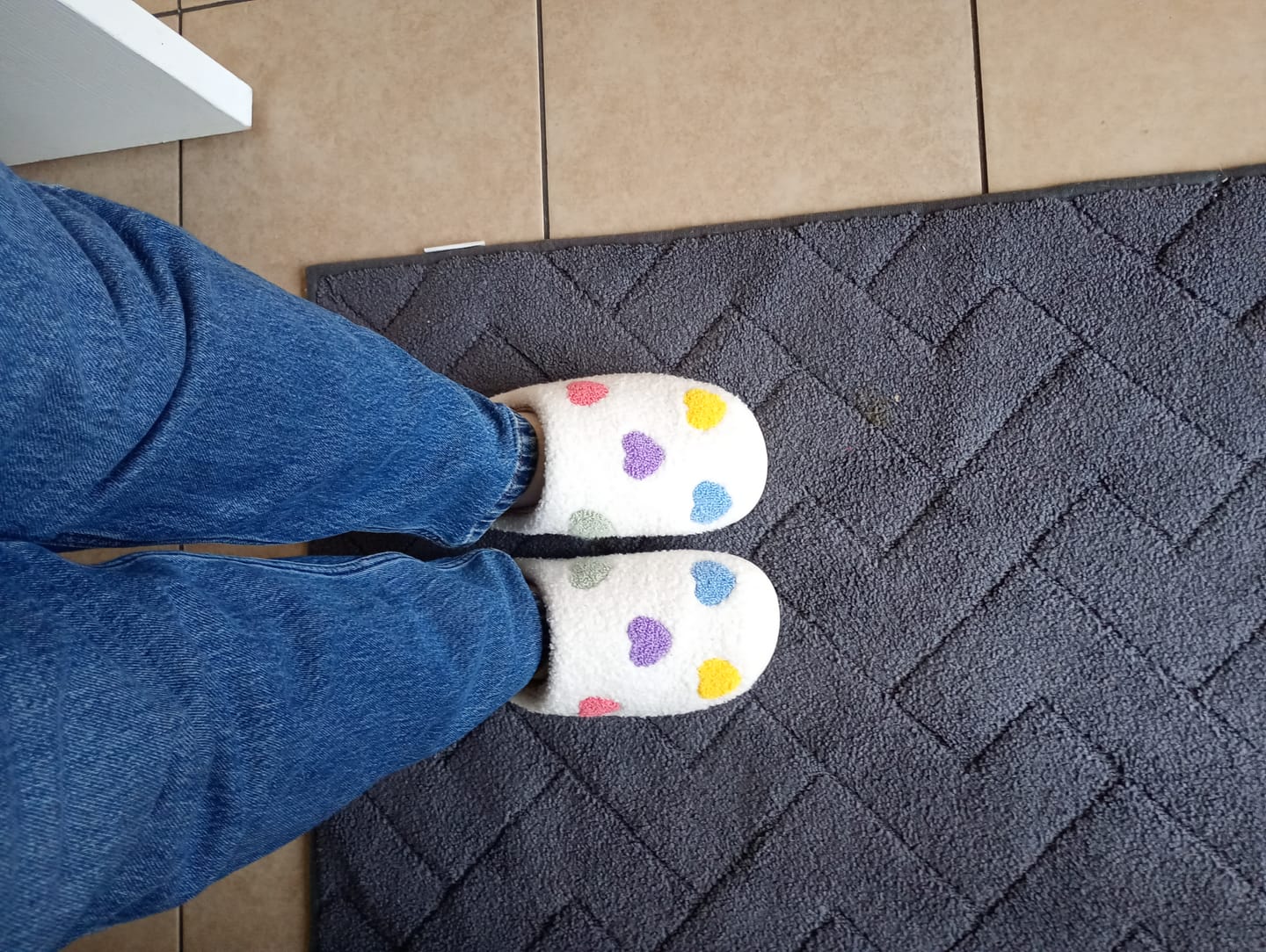 Customer photo review of Zia Colorful Heart Slippers