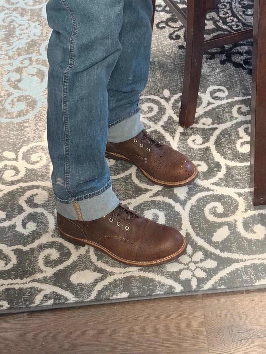 Customer photo review of Red Wing Men's Iron Ranger 6 inch Leather Toe Cap Boot