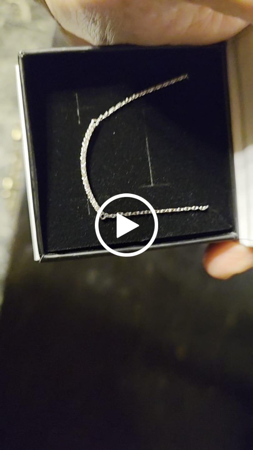 Customer video review of Tiana 18k White Gold Plated Linear Pendant Necklace with Swarovski Crystals
