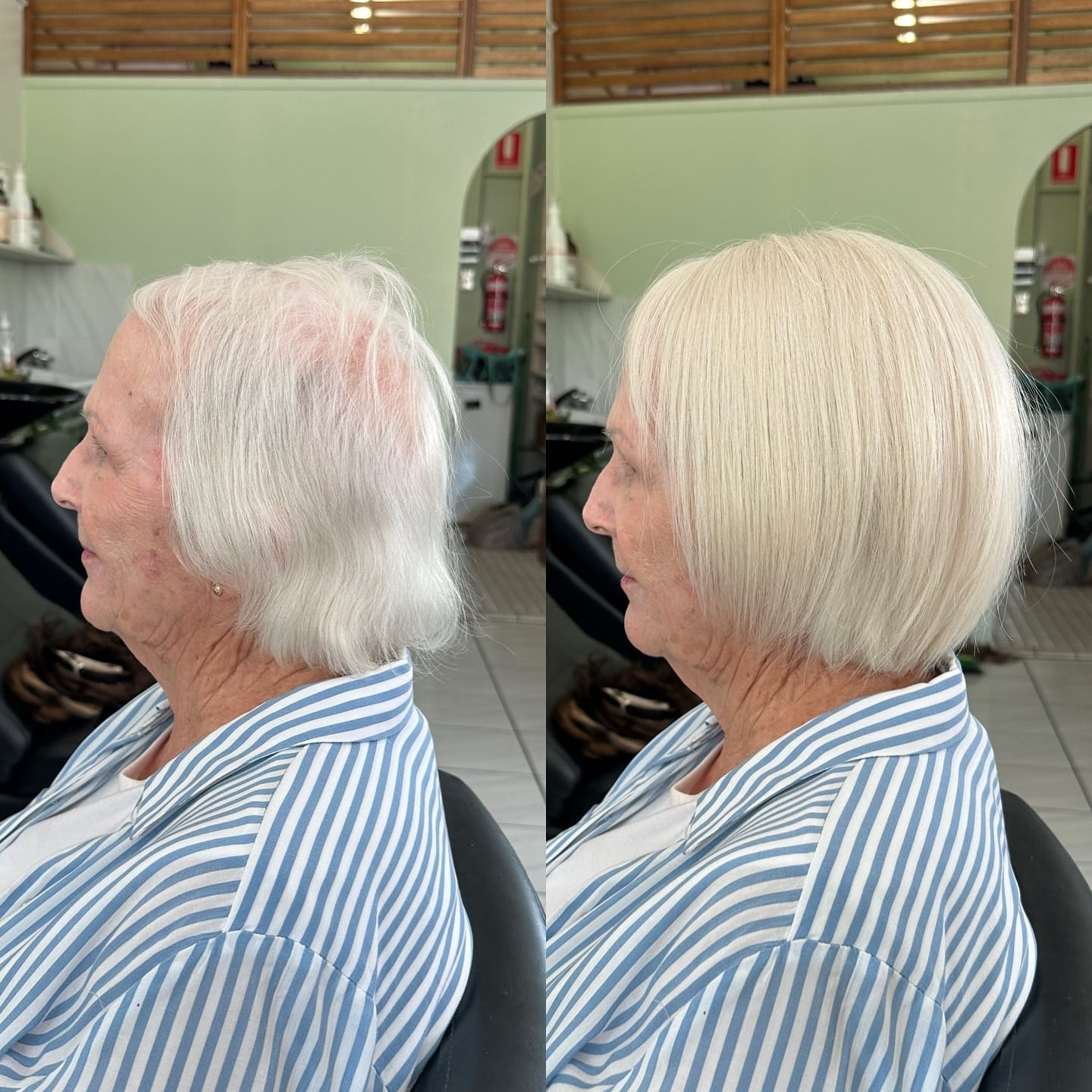 Customer photo review of Straight Hair Topper for Crown Thinning – Natural Coverage at the Crown
