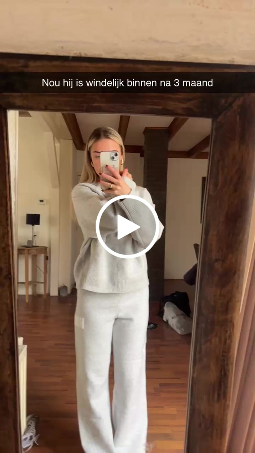 Customer video review of KNIT SWEATPANTS LIGHT GREY