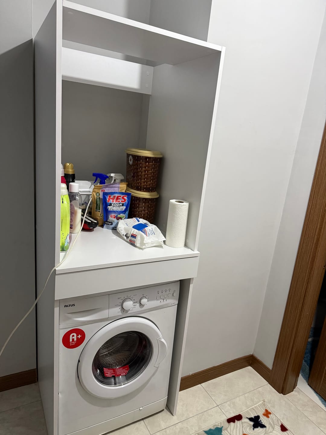Customer photo review of Rani KD113 Çamaşır Ve Kurutma Makinesi Dolabı Çekmeceli Banyo Dolabı Beyaz