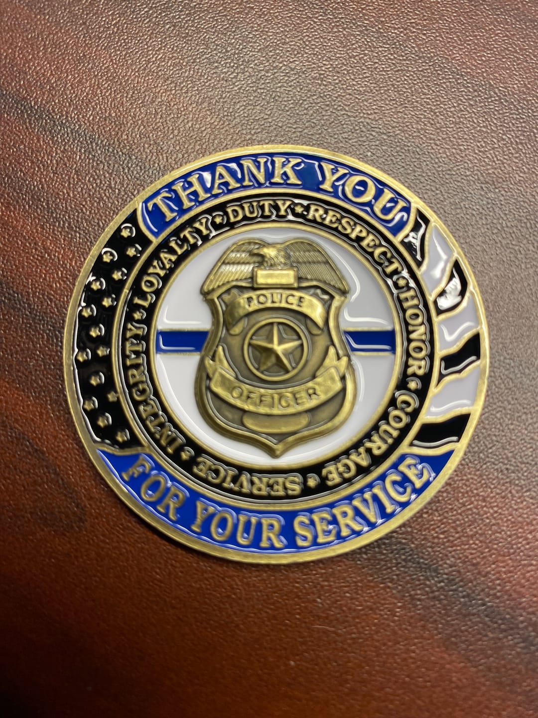 Customer photo review of Police - Thank You For Your Service Coin