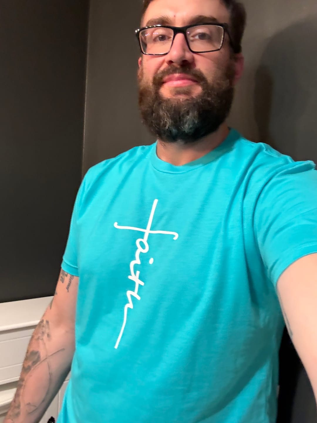 Customer photo review of Faith Cross Tee