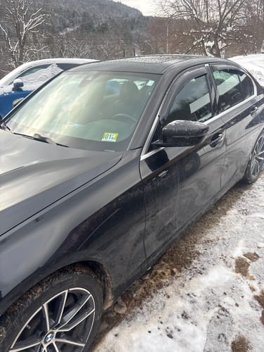 Customer photo review of Fit 2019-2022 BMW 3 Series G20 Clip-On Carbon Fiber Print Trim Vent Window Visors Rain Sun Wind Guards Shade Deflectors