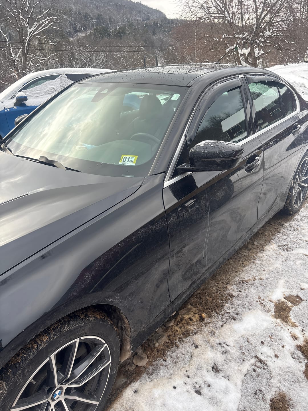 Customer photo review of Fit 2019-2022 BMW 3 Series G20 Clip-On Carbon Fiber Print Trim Vent Window Visors Rain Sun Wind Guards Shade Deflectors