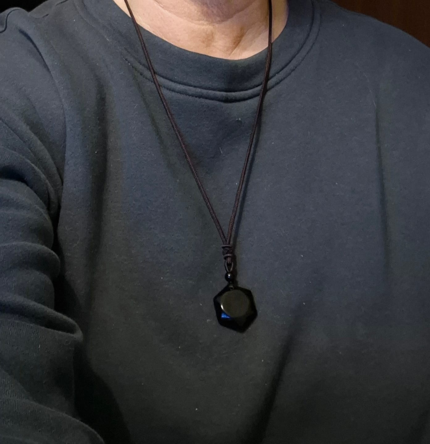 Customer photo review of Obsidian Halskette - Schutz Talisman
