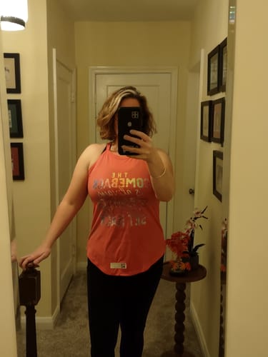 Customer photo review of The Comeback Fitted Rocker Tank