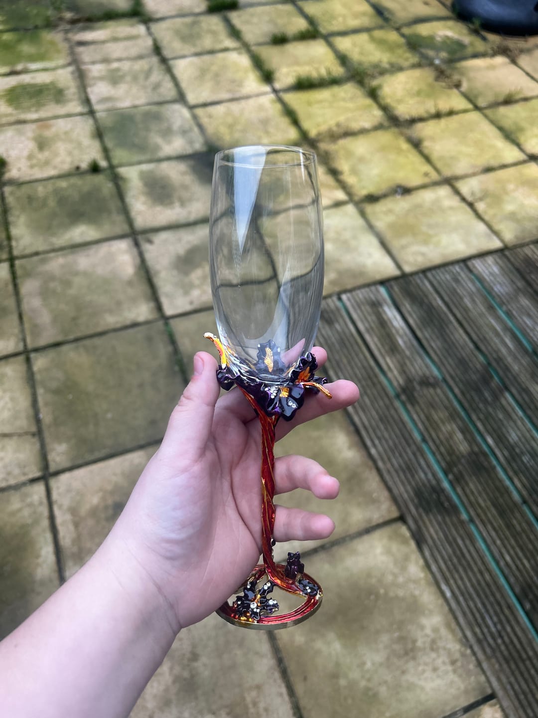 Customer photo review of Flower Metal Champagne Glass (Set of 2)