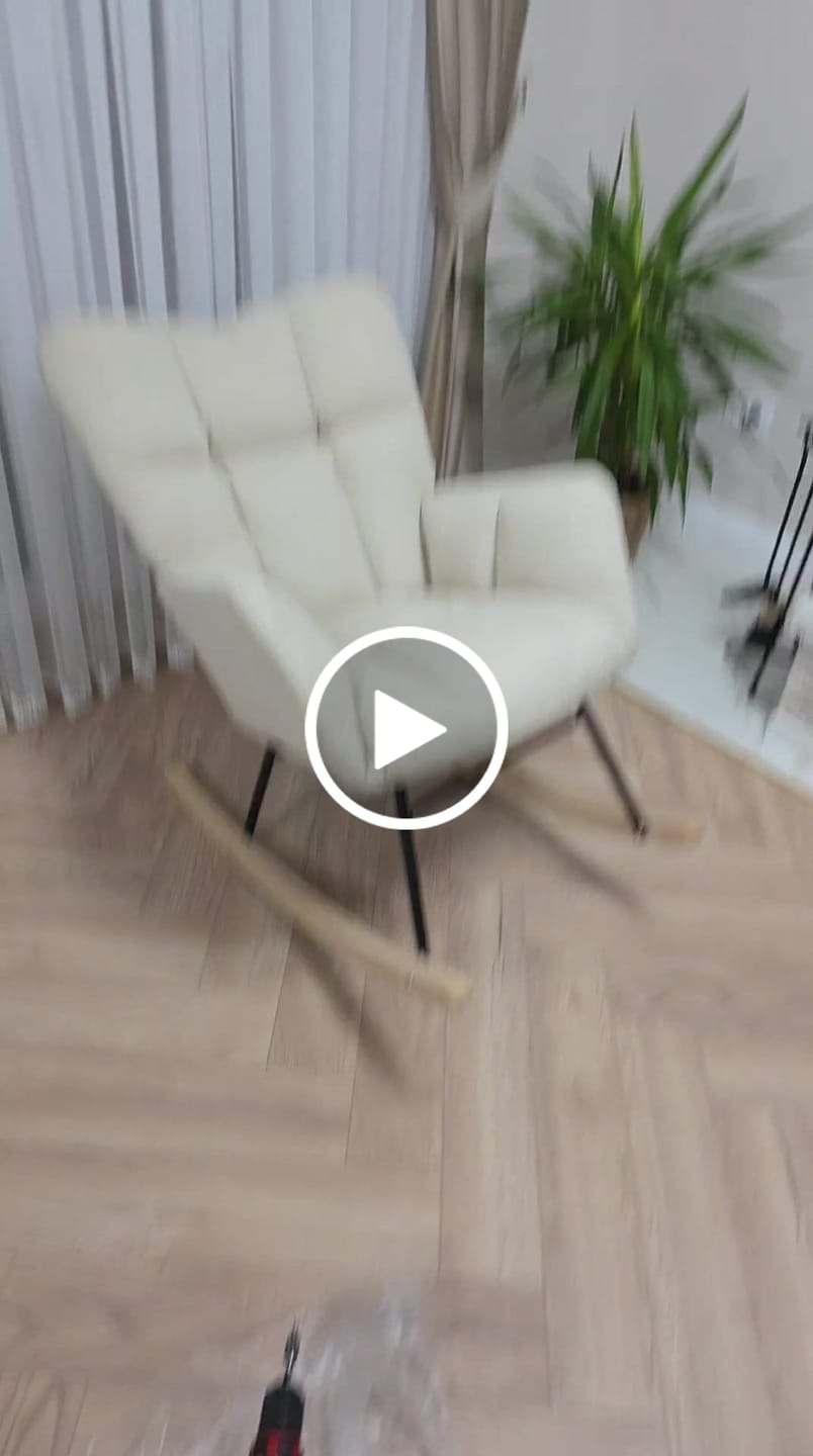 Customer video review of Fotoliu balansoar VASCO, stofa clasica bej - Nea 25, 70x97x94 cm