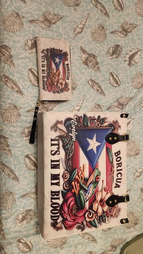 Customer photo review of Boricua It's my blood - Personalized Leather Clutch Purse BOR01BC