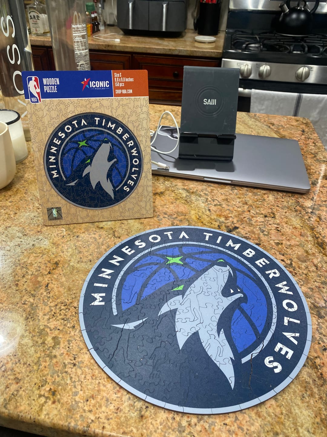 Customer photo review of Minnesota Timberwolves™ - Wooden Puzzle